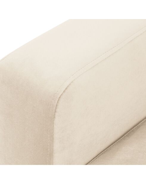 Canapé d'angle Droit Velours Venus 5 Places beige clair - 254x185x90 cm