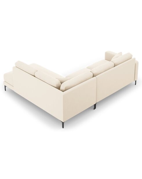 Canapé d'angle Droit Velours Venus 5 Places beige clair - 254x185x90 cm