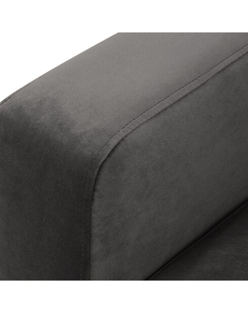 Canapé d'angle Droit Velours Venus 5 Places gris - 254x185x90 cm