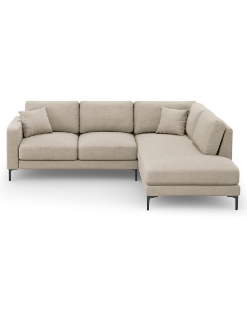 Canapé d'angle Droit Venus 5 Places beige - 254x185x90 cm