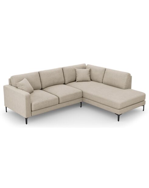 Canapé d'angle Droit Venus 5 Places beige - 254x185x90 cm
