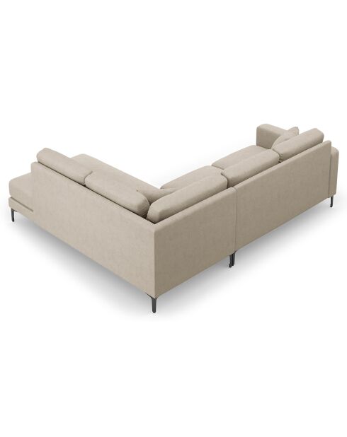 Canapé d'angle Droit Venus 5 Places beige - 254x185x90 cm