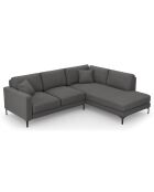 Canapé d'angle Droit Venus 5 Places gris foncé - 254x185x90 cm