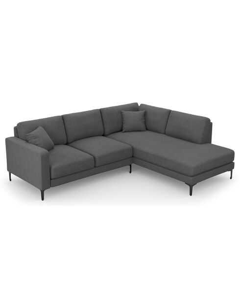 Canapé d'angle Droit Venus 5 Places gris foncé - 254x185x90 cm