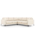 Canapé d'angle Symétrique En Velours Venus 5 Places beige clair - 250x238x90 cm