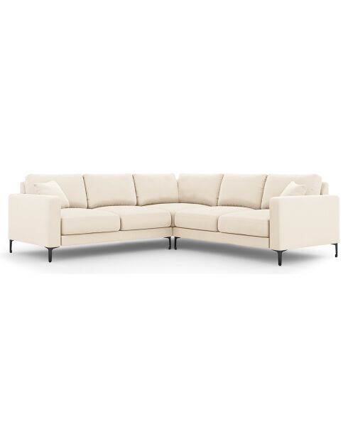 Canapé d'angle Symétrique En Velours Venus 5 Places beige clair - 250x238x90 cm