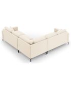 Canapé d'angle Symétrique En Velours Venus 5 Places beige clair - 250x238x90 cm