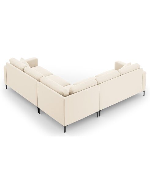 Canapé d'angle Symétrique En Velours Venus 5 Places beige clair - 250x238x90 cm