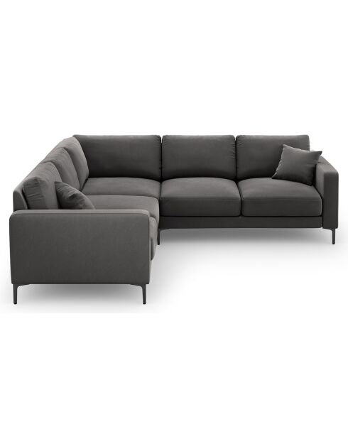 Canapé d'angle Symétrique En Velours Venus 5 Places gris - 250x238x90 cm