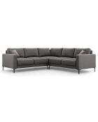 Canapé d'angle Symétrique En Velours Venus 5 Places gris - 250x238x90 cm