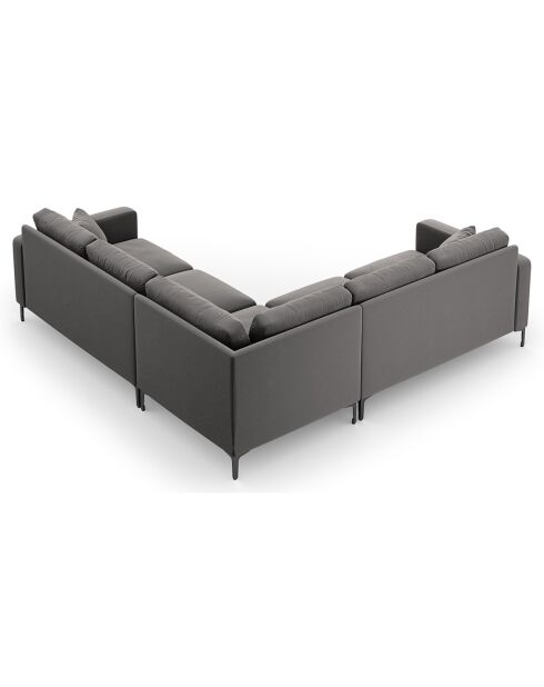 Canapé d'angle Symétrique En Velours Venus 5 Places gris - 250x238x90 cm
