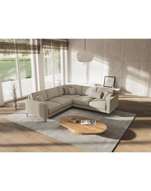 Canapé d'angle Symétrique Venus 5 Places beige - 250x238x90 cm