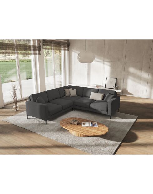 Canapé d'angle Symétrique Venus 5 Places gris foncé - 250x238x90 cm