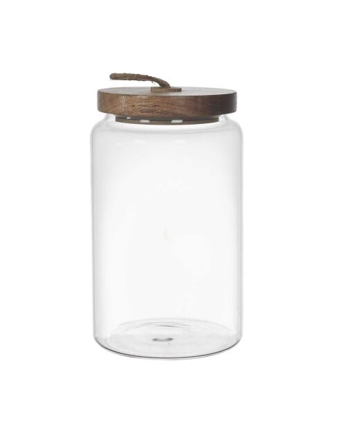 Barattolo in acacia trasparente - 10x17x10 cm