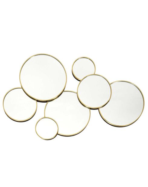 Miroir rond doré - 57x35 cm