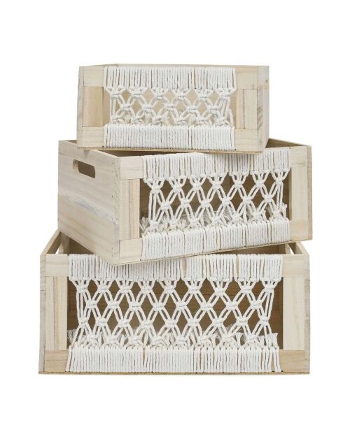 3 Caisses Boho beige/marron
