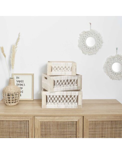 3 Caisses Boho beige/marron