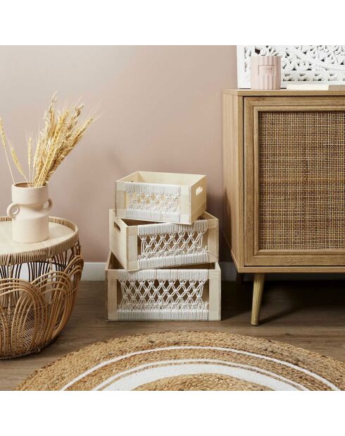3 Caisses Boho beige/marron