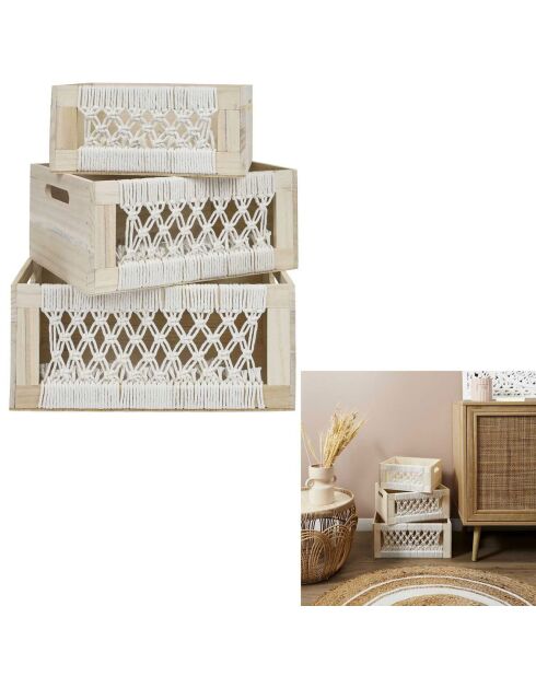 3 Caisses Boho beige/marron