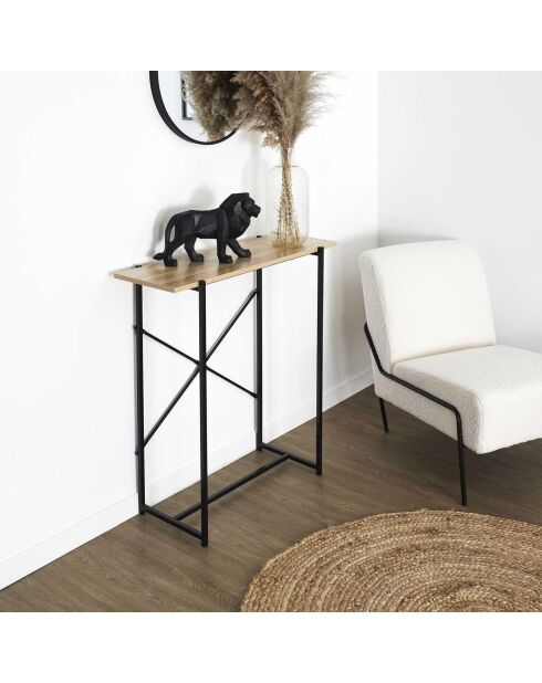 Console Loka marron/noir - 80x82x30 cm