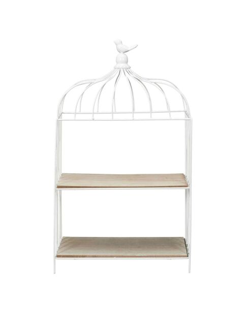 Cage à oiseau décorative blanche - 31x51x15 cm