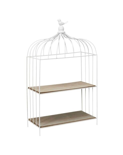 Cage à oiseau décorative blanche - 31x51x15 cm