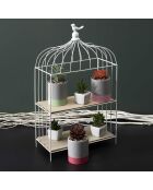 Cage à oiseau décorative blanche - 31x51x15 cm
