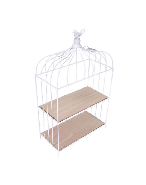 Cage à oiseau décorative blanche - 31x51x15 cm