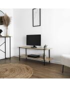 Banc TV Loka marron/noir - 115x45x35 cm