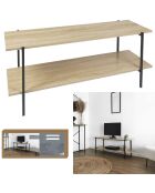 Banc TV Loka marron/noir - 115x45x35 cm