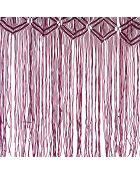 Macramé gordijn van karmijnrood gaas - 100x280 cm