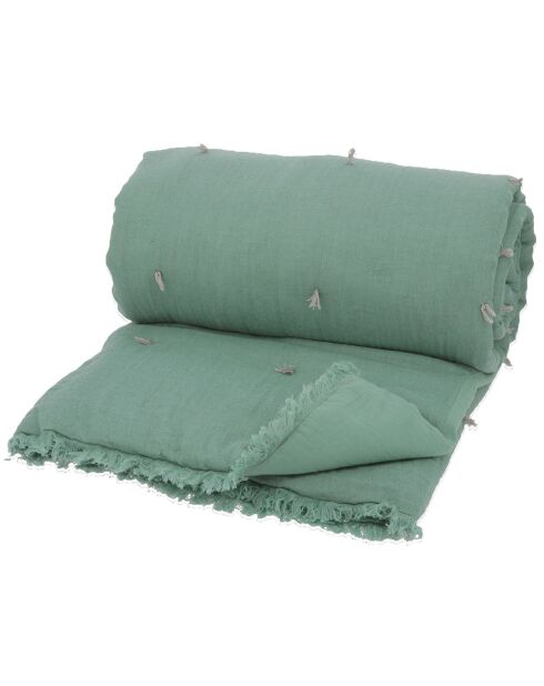 Bettdecke Etamine aus Leinen, gemischt, seladonfarben, 140 x 240 cm