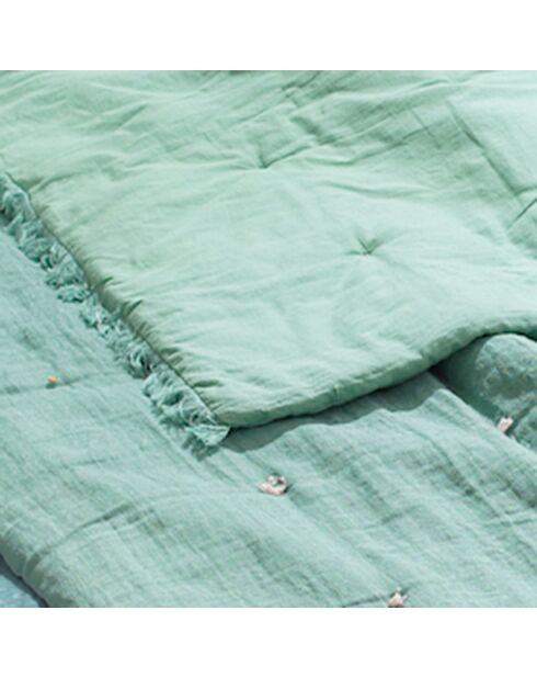 Bettdecke Etamine aus Leinen, gemischt, seladonfarben, 140 x 240 cm