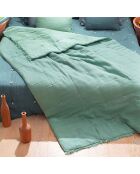 Bettdecke Etamine aus Leinen, gemischt, seladonfarben, 140 x 240 cm