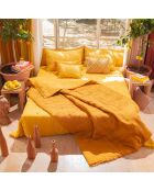 Bettdecke Etamine aus Leinen, gemischt, tabakfarben, 140 x 240 cm