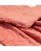Bettdecke Etamine, Leinenmischung, Terrakotta, 140 x 240 cm