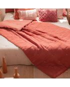 Bettdecke Etamine, Leinenmischung, Terrakotta, 140 x 240 cm