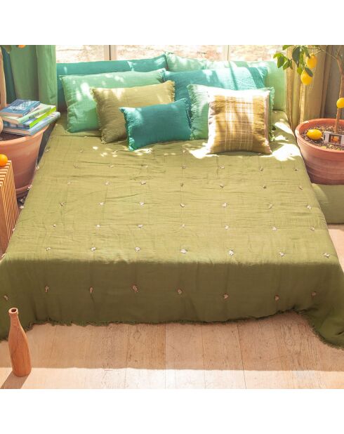 Colcha Etamine en mezcla de lino caqui, 220 x 240 cm