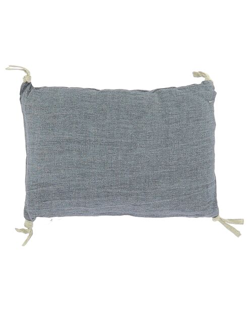 Varanasi blauwe linnen kussenhoes van tweed - 25x35 cm