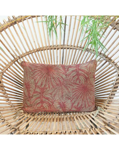 Funda de cojín de terciopelo rubí Goa - 25 x 35 cm