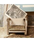 Funda de cojín Anna de terciopelo beige - 30x45 cm