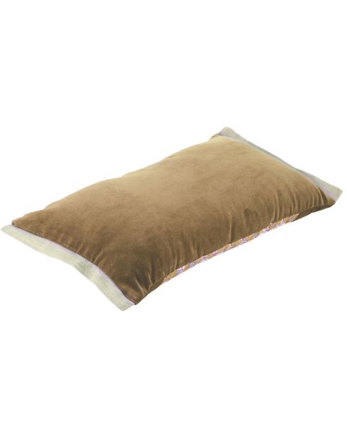 Anna Kissenhülle aus Samt mit Tabakmischung aus Leinen - 30x45 cm