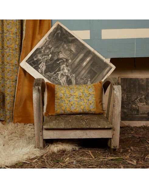 Anna Kissenhülle aus Samt mit Tabakmischung aus Leinen - 30x45 cm