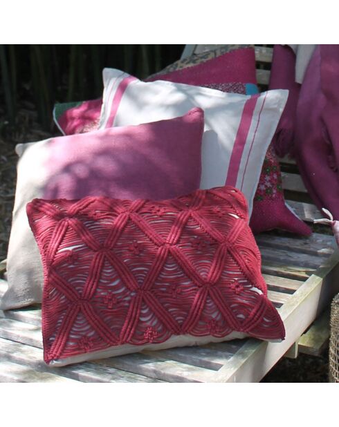 Housse de coussin Macrame carmin - 35x50 cm