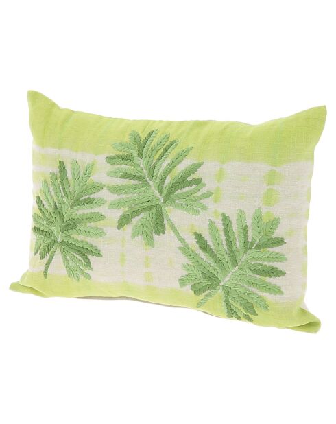 Funda de cojín Tropical Celeri en mezcla de lino, 35 x 50 cm