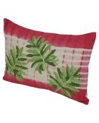 Funda de cojín en mezcla de lino y frambuesa tropical, 35 x 50 cm