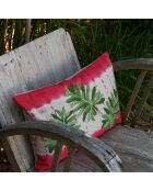 Funda de cojín en mezcla de lino y frambuesa tropical, 35 x 50 cm