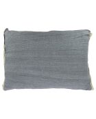 Varanasi blauwe linnen kussenhoes van tweed - 40x55 cm