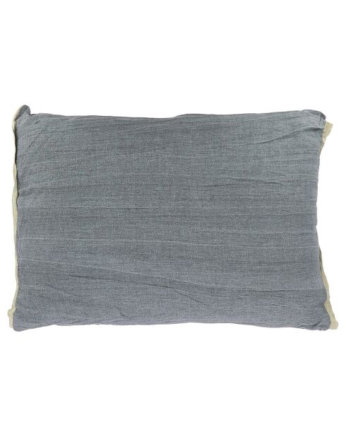 Varanasi blauwe linnen kussenhoes van tweed - 40x55 cm