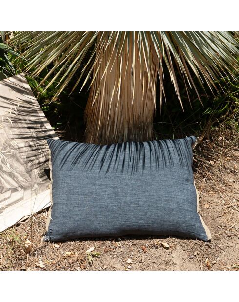 Varanasi blauwe linnen kussenhoes van tweed - 40x55 cm